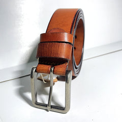 Men's Funky Leather Belt with Removable Buckle