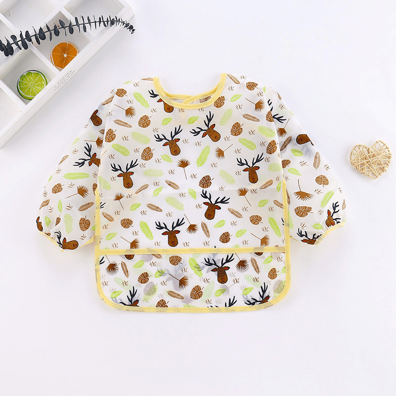 Waterproof Long Sleeve Art Smock Bib for Kids 0-6 Years