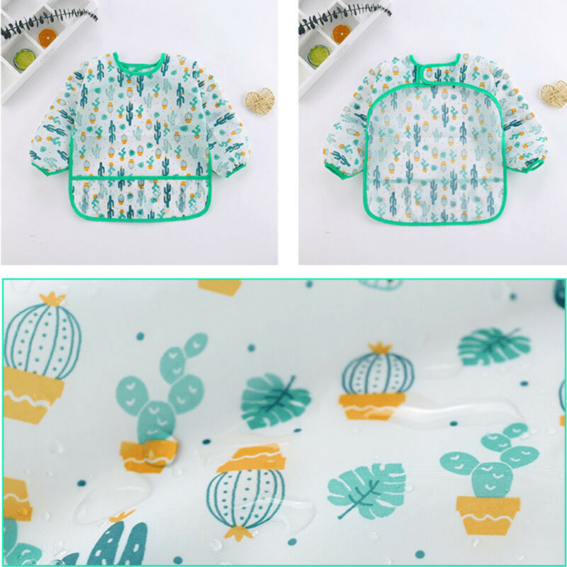 Waterproof Long Sleeve Art Smock Bib for Kids 0-6 Years