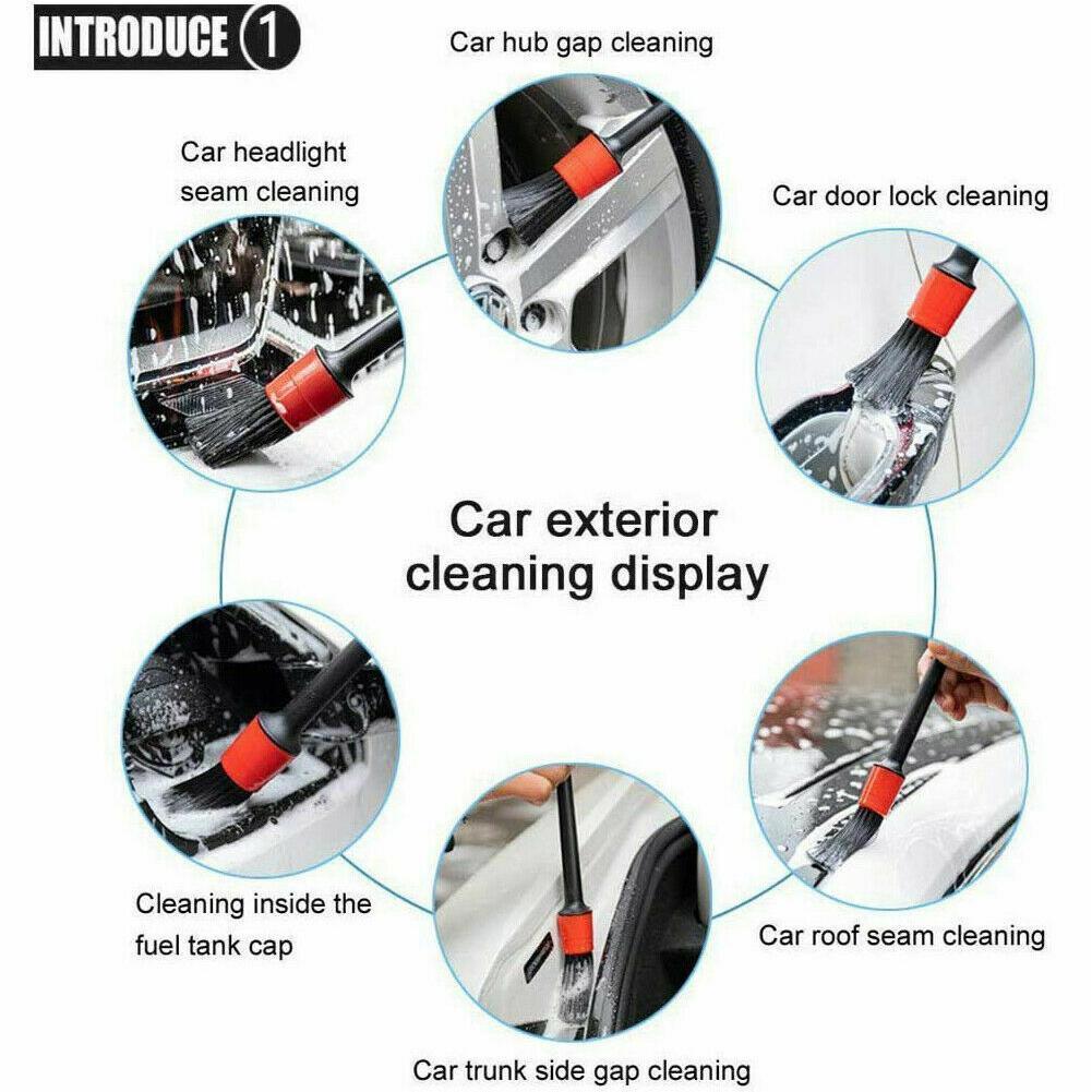 5pcs Car Cleaning Detail Brush Set - Air Conditioner Outlet Clean Brush
