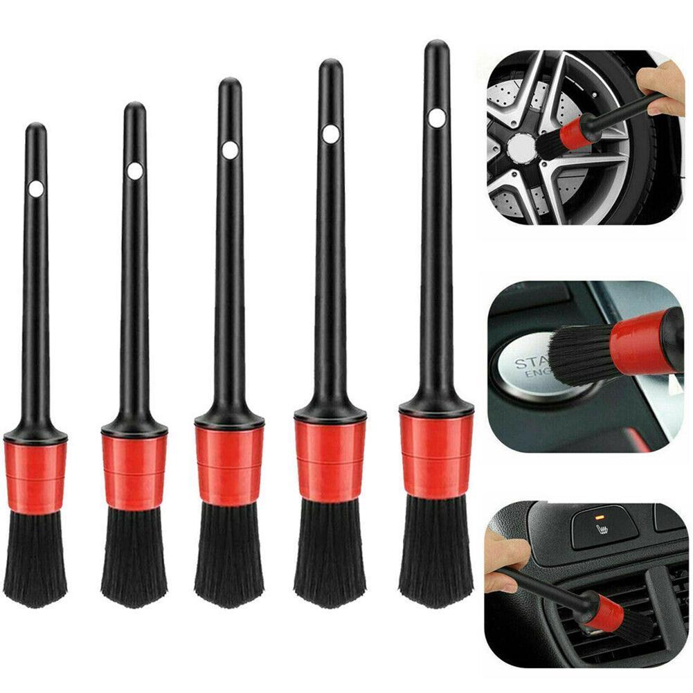 5pcs Car Cleaning Detail Brush Set - Air Conditioner Outlet Clean Brush