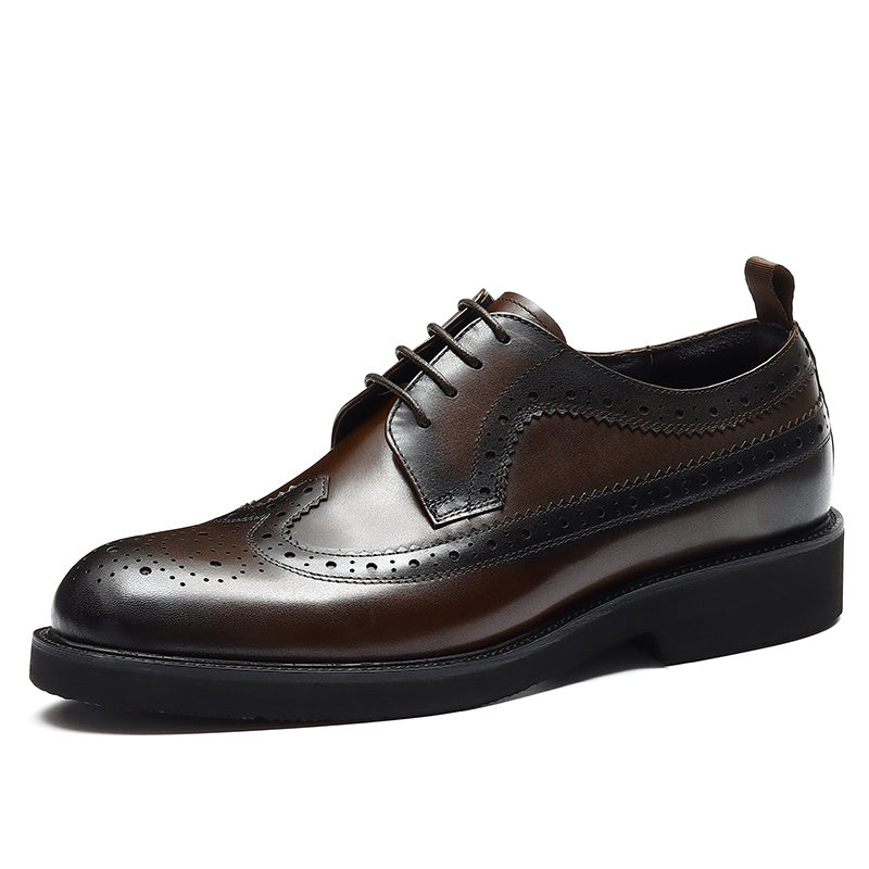 Men's Leather Wingtip Brogue Oxford Derby Formal Dress Shoes