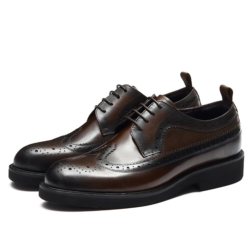 Men's Leather Wingtip Brogue Oxford Derby Formal Dress Shoes
