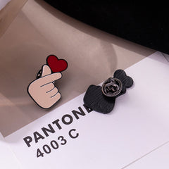Heart Brooch Pin Creative Pop Enamel Pin Lapel Badges Brooch Funny Jewelry