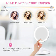 USB LED Makeup Mirror with Dimming & Storage