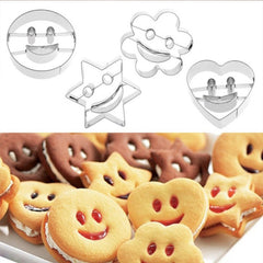 4pcs Stainless Steel Smiling Biscuit Mold Cookie Biscuit DIY Tool