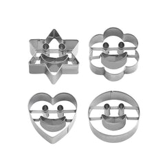 4pcs Stainless Steel Smiling Biscuit Mold Cookie Biscuit DIY Tool