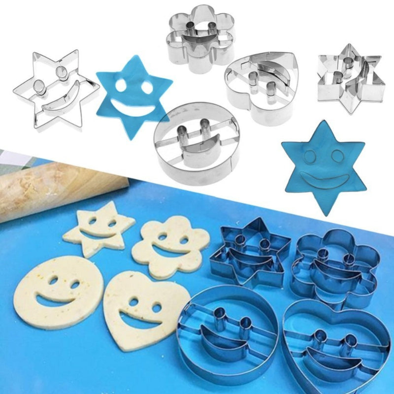 4pcs Stainless Steel Smiling Biscuit Mold Cookie Biscuit DIY Tool