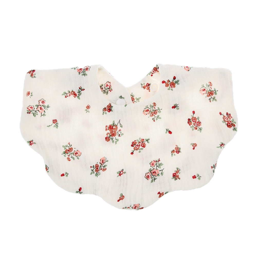 Baby Printed Towel Cotton Gauze Wavy Edge Muslin Bib