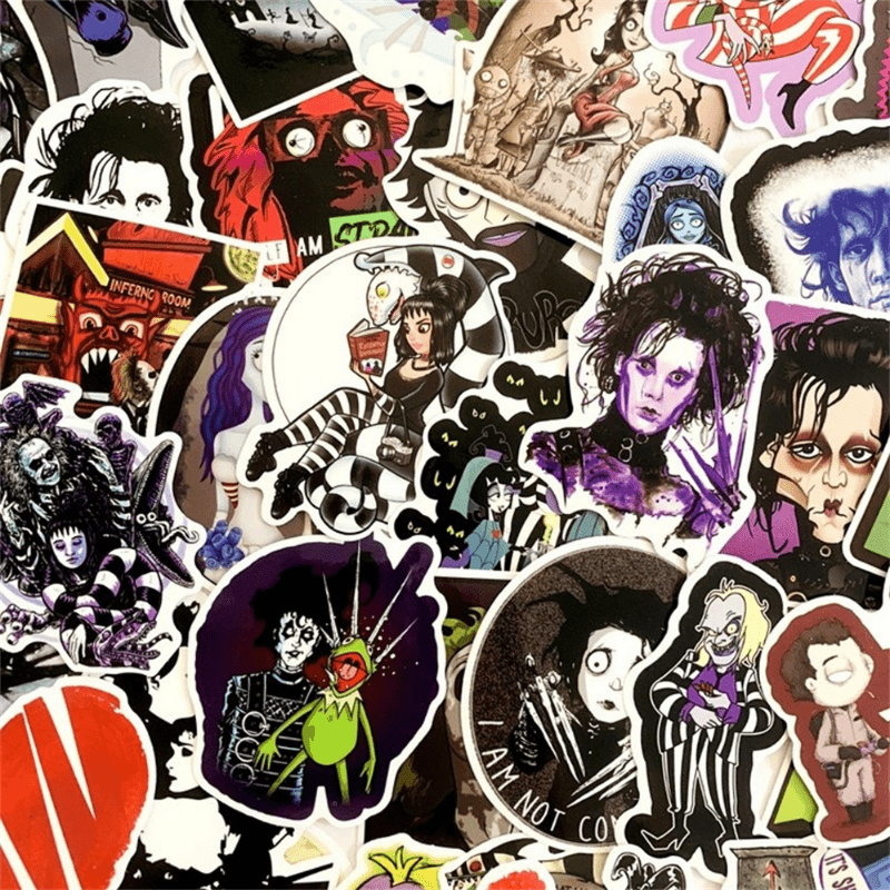 50pcs Movie Character Doodle Sticker Cartoon Animation Waterproof Sticker