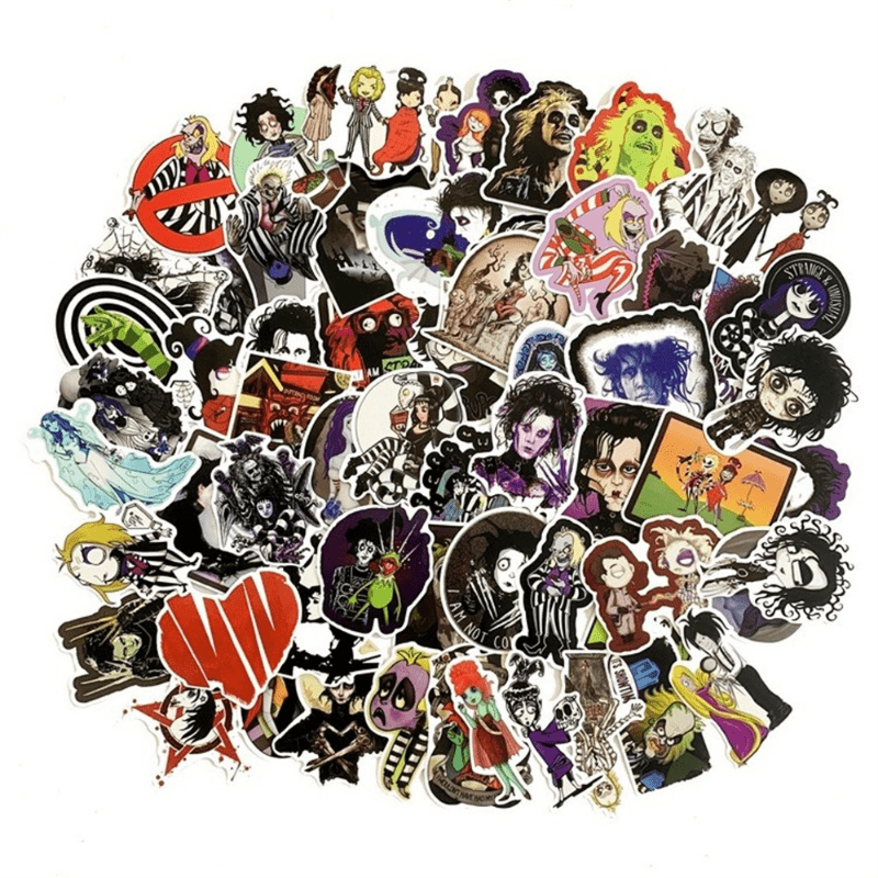 50pcs Movie Character Doodle Sticker Cartoon Animation Waterproof Sticker