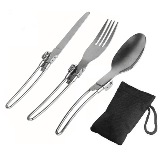 3 Pc Stainless Steel Cookware Backpack Set for Camping Picnics Outdoor Eating