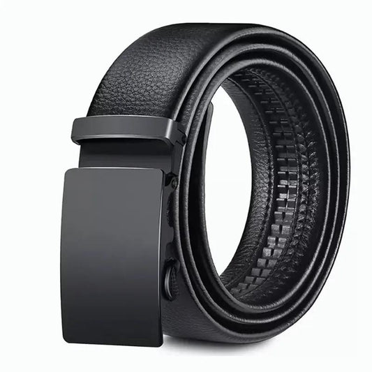 Men's Leather Belt with Automatic Buckle