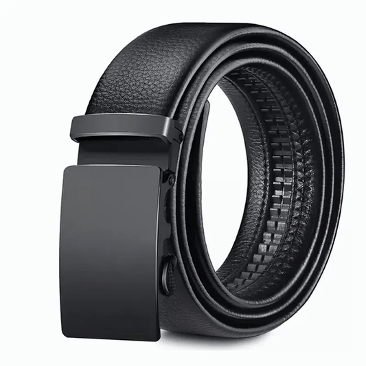 Men's Leather Belt with Automatic Buckle