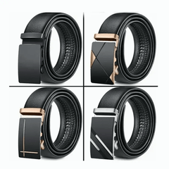 Men's Leather Belt with Automatic Buckle