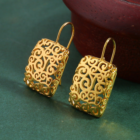 Celtic Rectangle Drop Earrings For Women