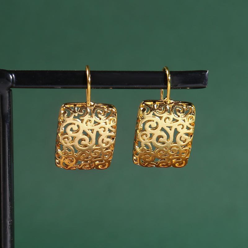 Celtic Rectangle Drop Earrings For Women