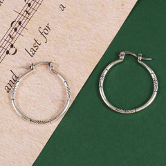 Vintage Style Big Hoop Earrings 925 Silver Plated Jewelry For Women