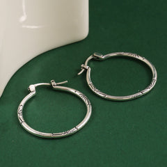 Vintage Style Big Hoop Earrings 925 Silver Plated Jewelry For Women
