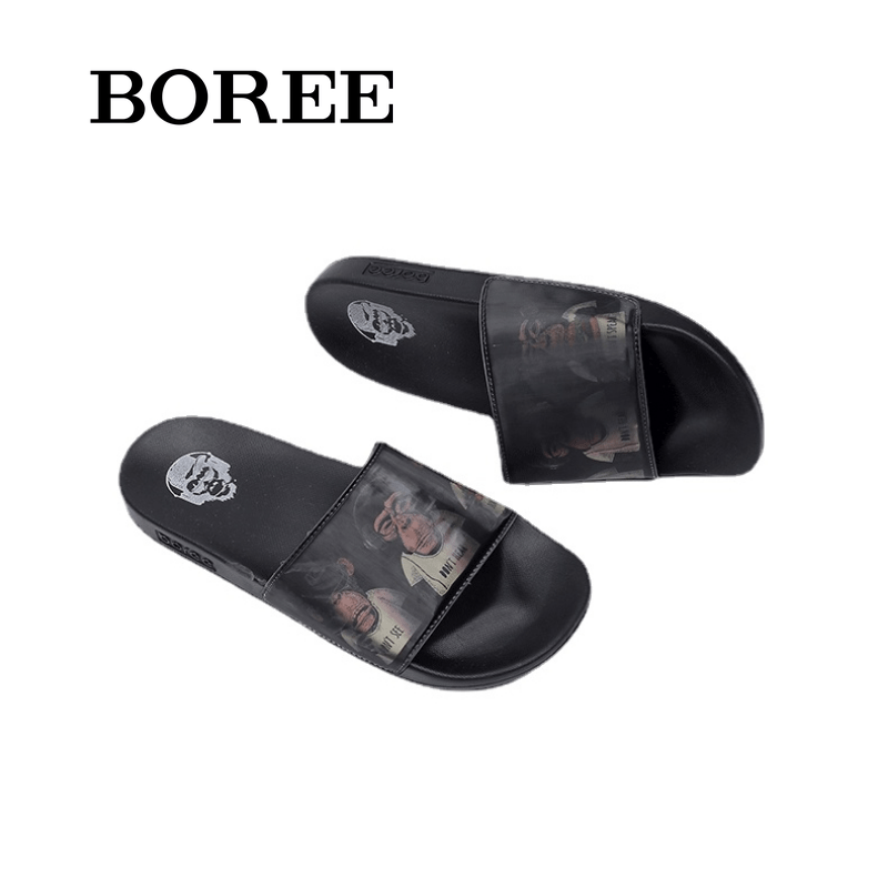 BOREE Men's Monkey Printed Slippers Casual Indoor Home Shoes For Summer