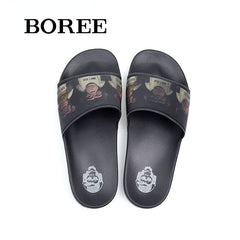 BOREE Men's Monkey Printed Slippers Casual Indoor Home Shoes For Summer