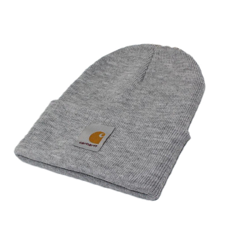 Men's Grey Knit Cuffed Beanie Hat