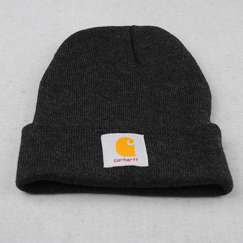 Men's Grey Knit Cuffed Beanie Hat