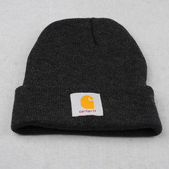 Men's Grey Knit Cuffed Beanie Hat