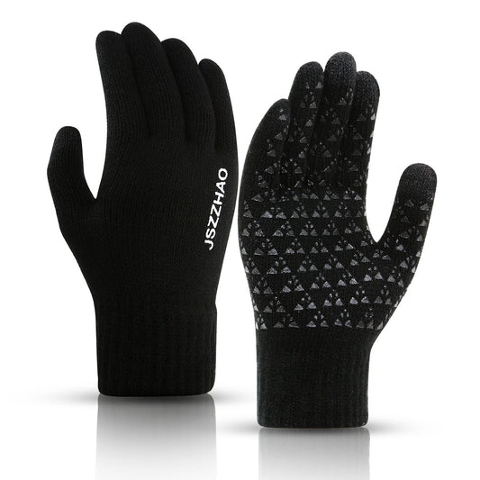 Winter Thermal Knitted Touch Screen Gloves for Running Driving Hiking