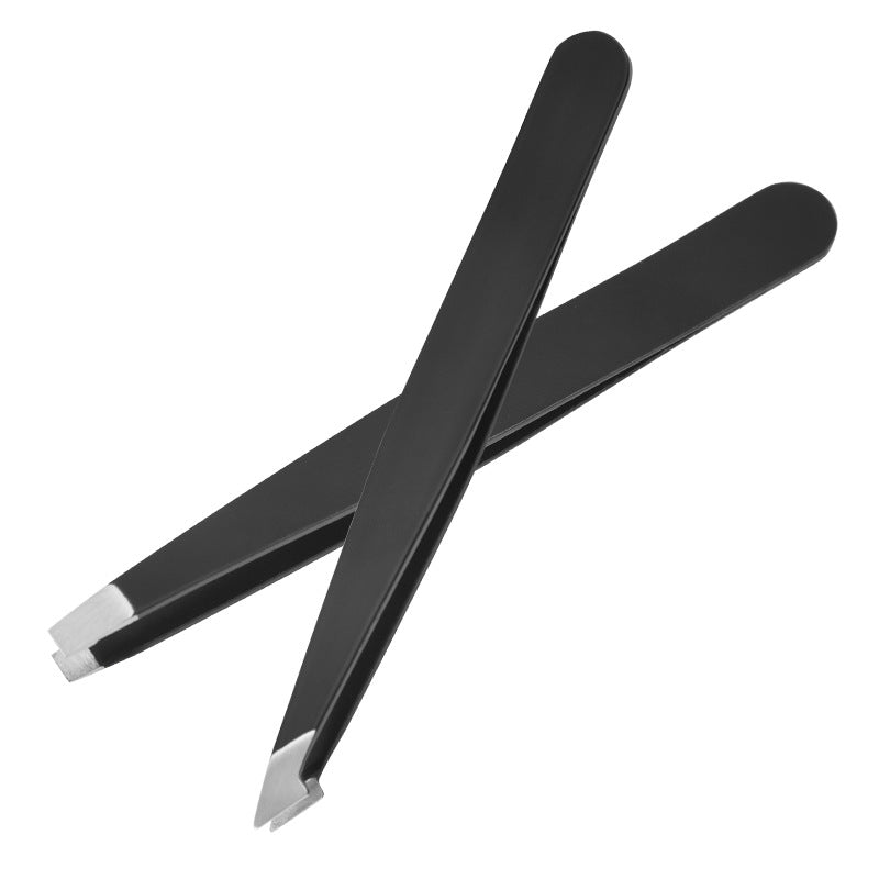 4pc Eyebrow Tweezers Set Precision Slant Flat Pointed Tips