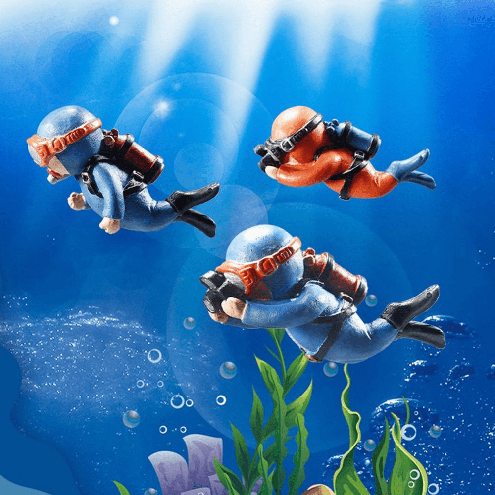 Mini Diver Fish Tank Decoration - Fun Floating Simulation