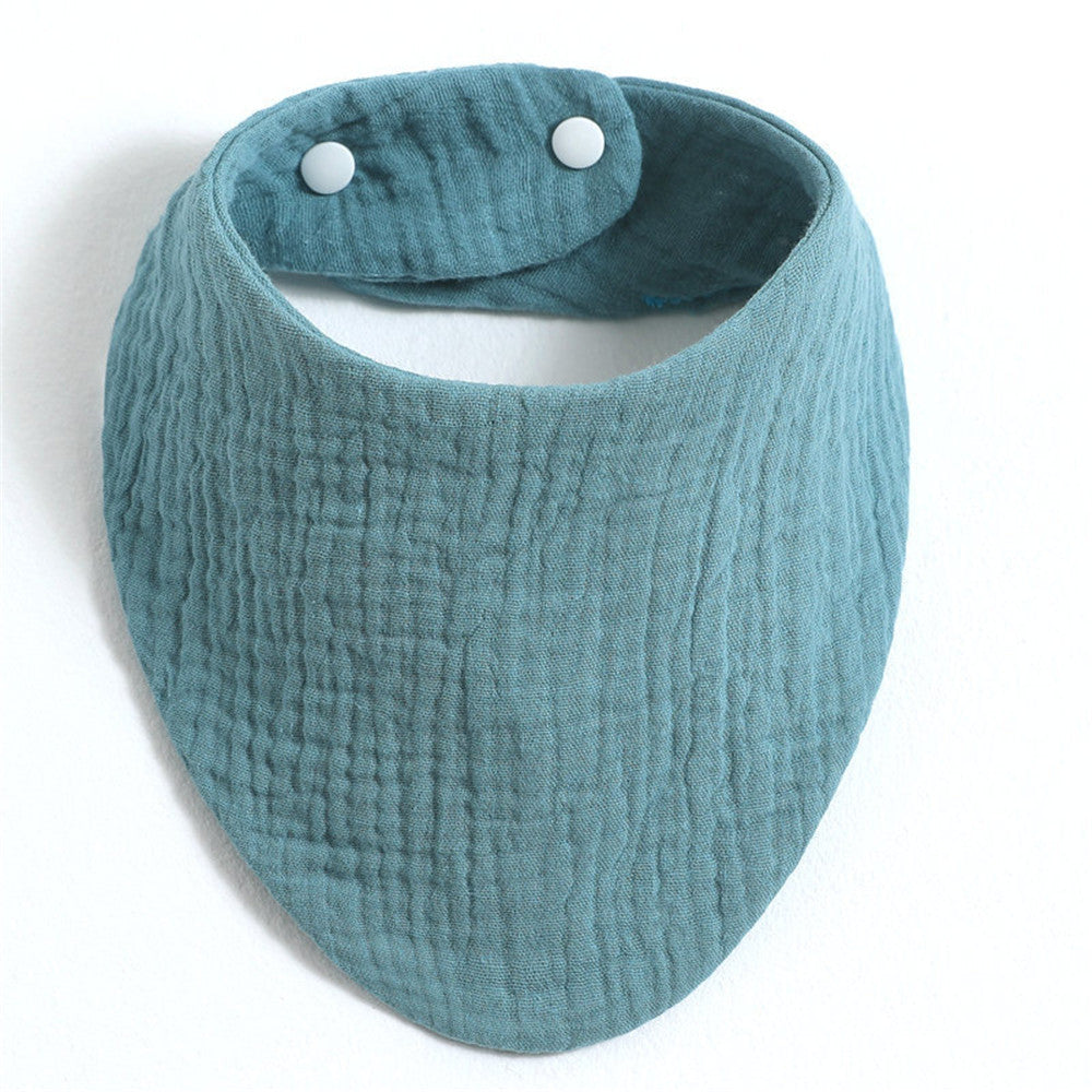 Soft Muslin Cotton Baby Bibs Snaps Triangle Burp Cloth Feeding Drool Bib