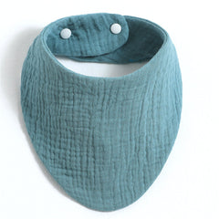 Soft Muslin Cotton Baby Bibs Snaps Triangle Burp Cloth Feeding Drool Bib