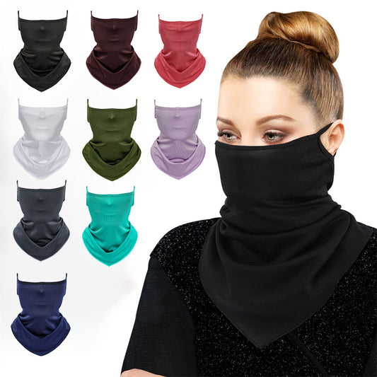 Women Neck Gaiter Face Mask Balaclava With Ear Loop Filter Dust Mask Scarf