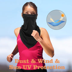 Women Neck Gaiter Face Mask Balaclava With Ear Loop Filter Dust Mask Scarf