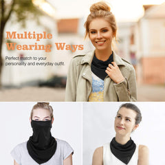 Women Neck Gaiter Face Mask Balaclava With Ear Loop Filter Dust Mask Scarf