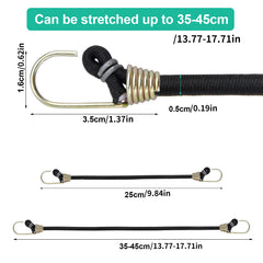 15Pcs Elastic Bungee Cords With Hooks Rubber Straps