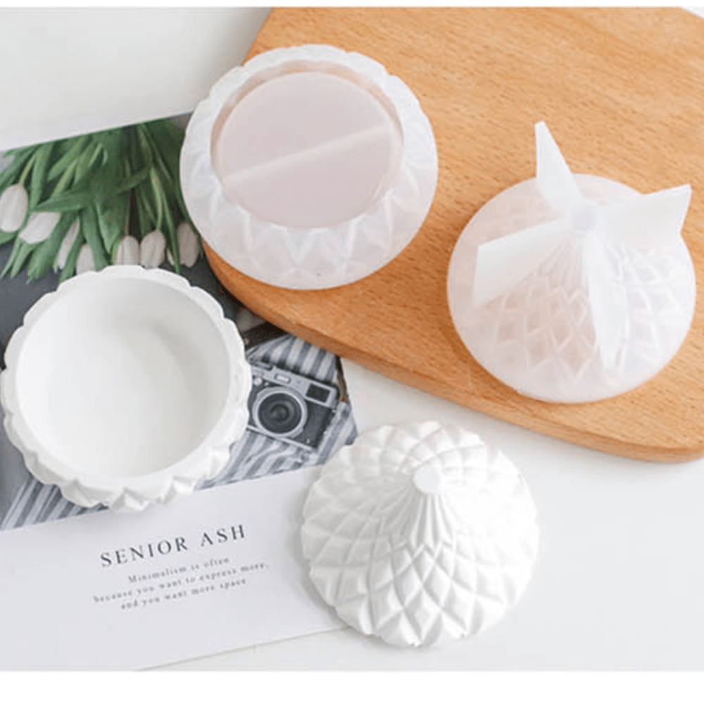 Round Concrete Jewelry Mold Resin Storage Silicone Mold
