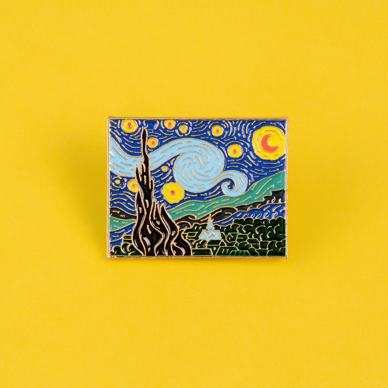 Starry Sky Moonlit Night Brooch Christmas Gift
