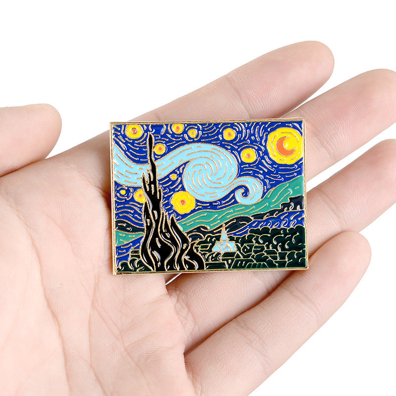 Starry Sky Moonlit Night Brooch Christmas Gift