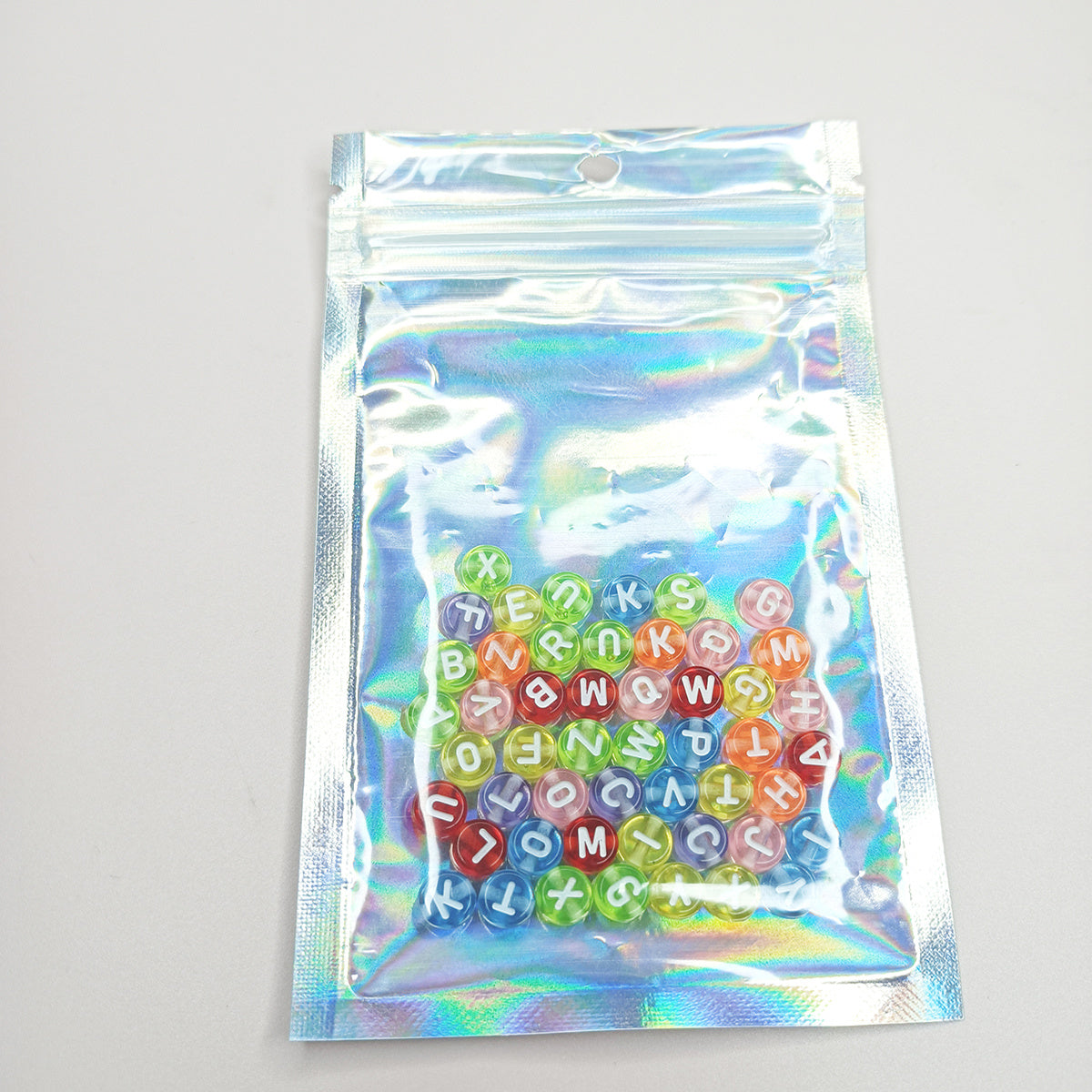 Colorful Transparent Round Alphabetic Letter Beads For Jewelry