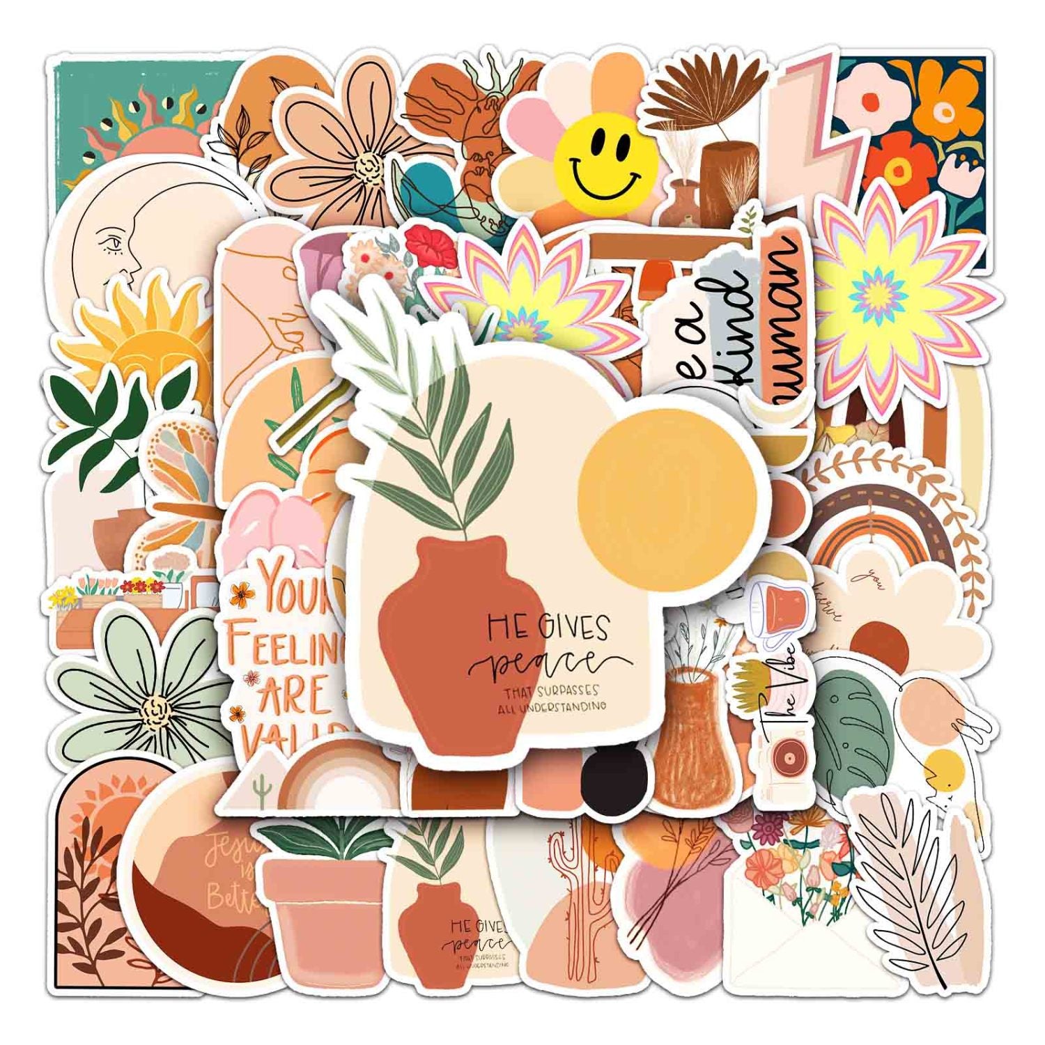 50Pcs Bohemian Style Stickers for Car Laptop Water Bottle