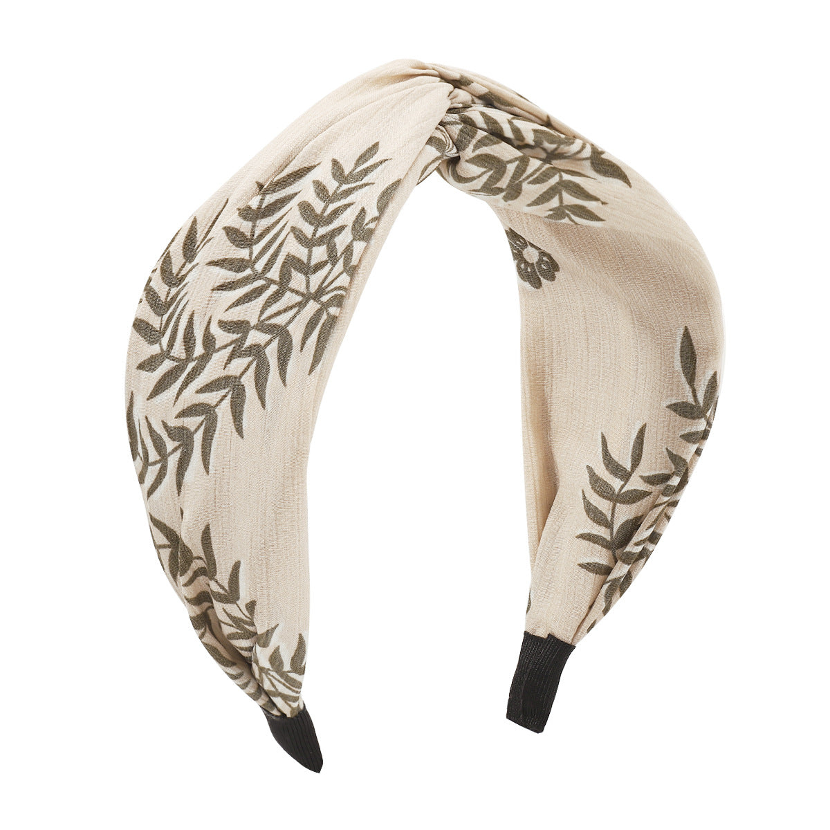Plant Printed Fabric Headband Cross Knot Hair Hoop Hair Ornament