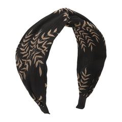 Plant Printed Fabric Headband Cross Knot Hair Hoop Hair Ornament