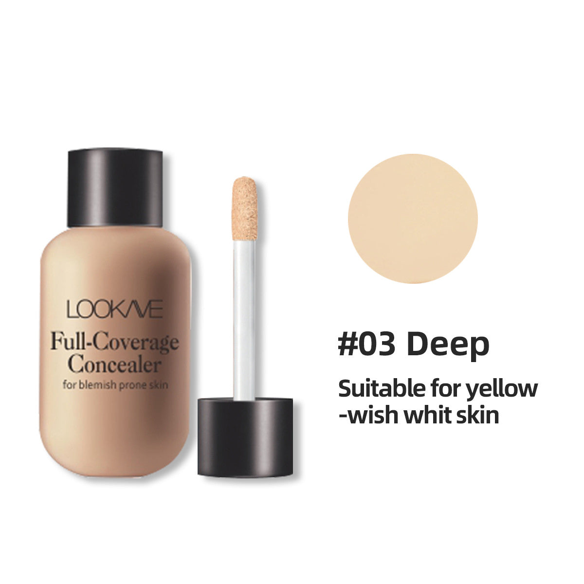 Matte Finish Waterproof Full Coverage Concealer for Dark Circles Acne Blemishes