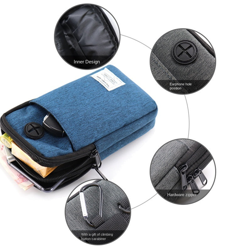 Men's Mobile Phone Crossbody Bag Functional Belt Waist Bag For Work
