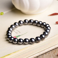 Natural Gallstone Stone Beads Bracelet for Men