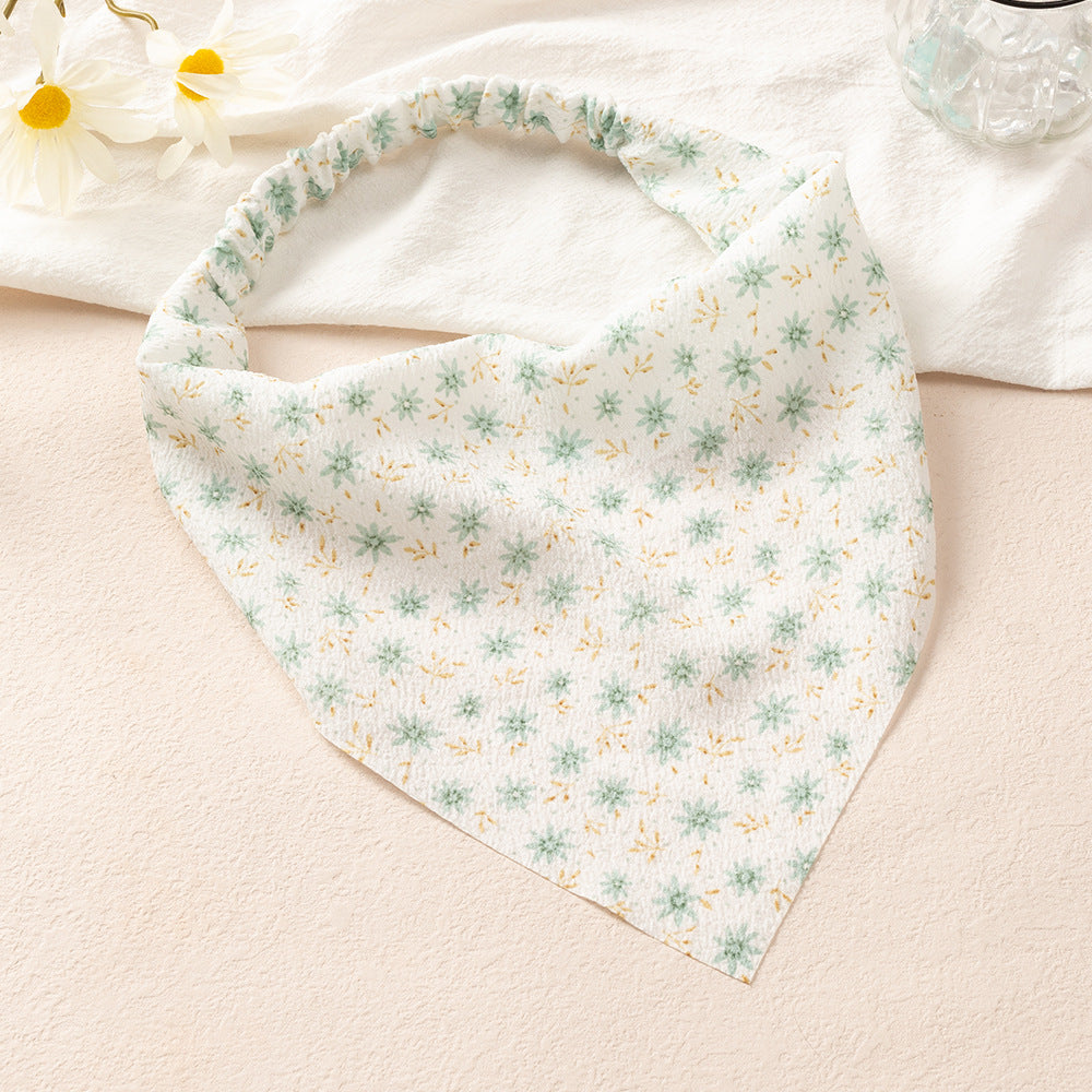 Floral Printed Chiffon Headbands Elastic Bandana Hair Scarf