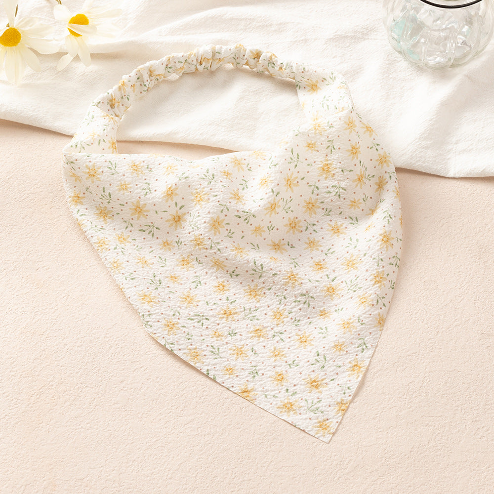 Floral Printed Chiffon Headbands Elastic Bandana Hair Scarf