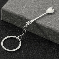 King Queen Crowned Spoon Keychain Necklace